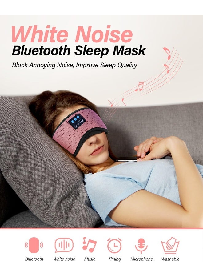 LC-dolida Sleep Headphone, Bluetooth Wireless White Noise Sleeping Eye Mask, 3D Breathable Sleep Mask with Timer for Sleeping Travel Relaxation, Meditation, Cool Gadgets for Women Man - Image 4